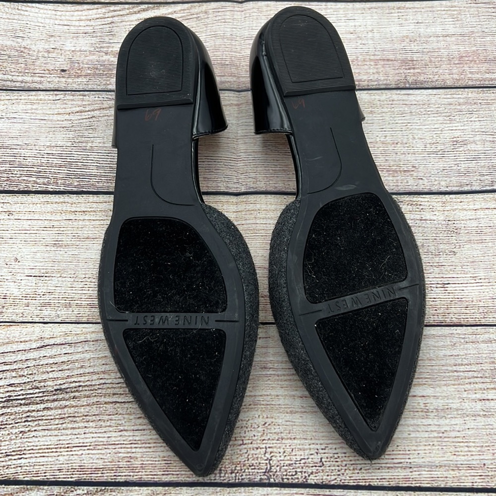 Nine West Star Ship Flats with Grey Wool Detail Sz 8 NWT - Picture 6 of 7